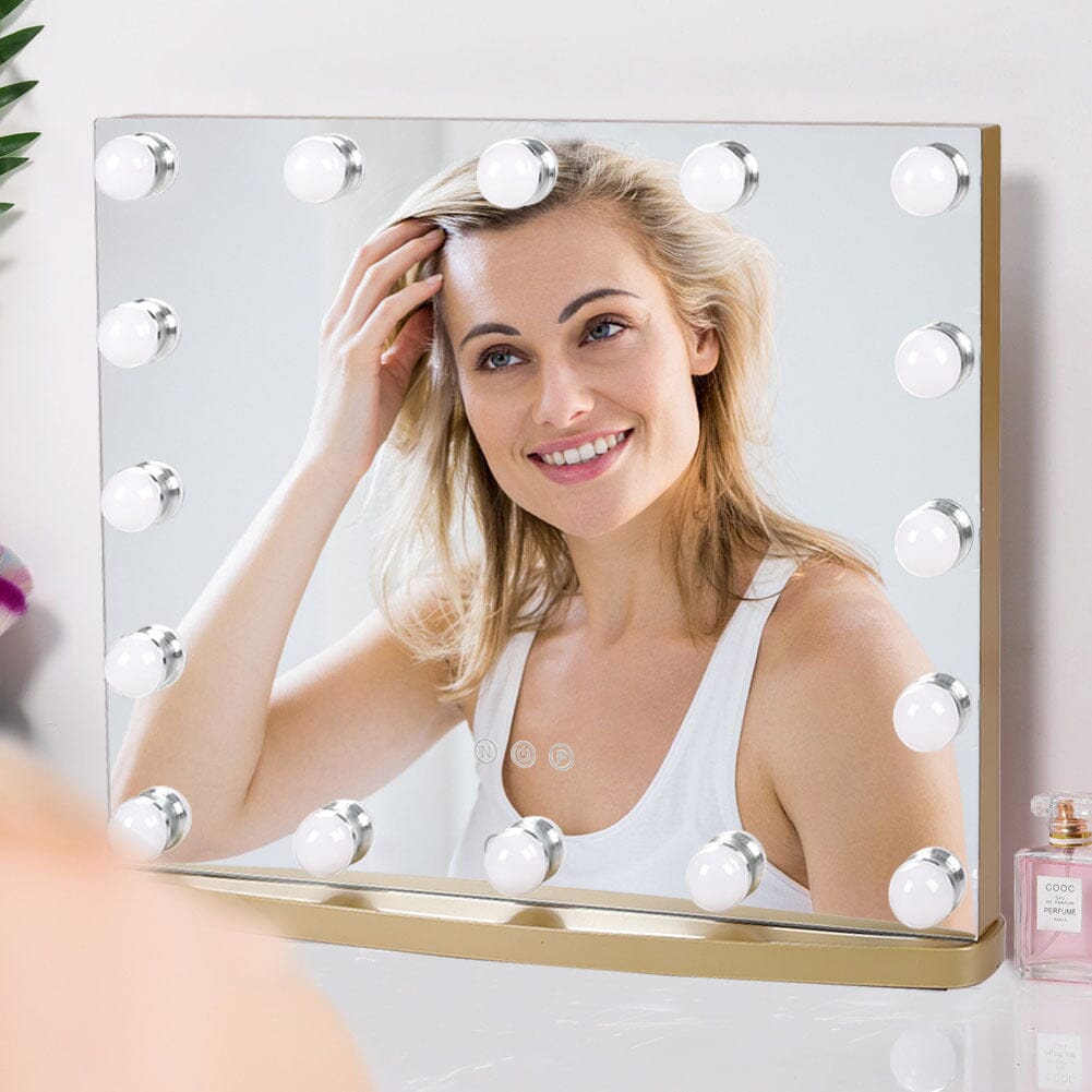 50cm W Rectangle Hollywood LED Lighted Cosmetic Mirror LED Make Up Mirrors Living and Home 