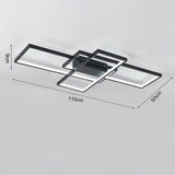 Modern LED Ceiling Light with 3 Black Rectangle Lampshades Ceiling Lights Living and Home 