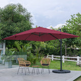 Light Grey 3 x 3 m Square Cantilever Parasol Outdoor Hanging Umbrella for Garden and Patio Parasols Living and Home Claret Parasol + Cross Base + Round Water Tank 