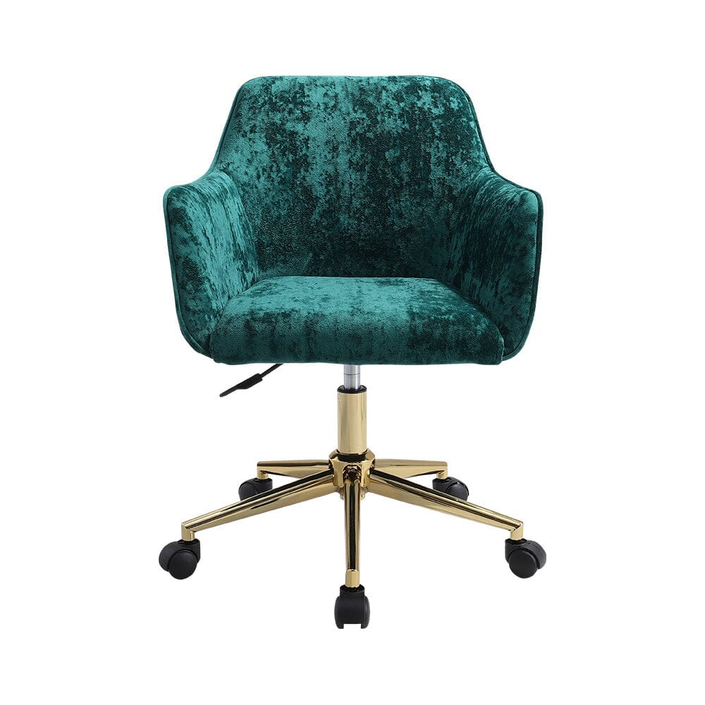 88cm Height Velvet Upholstered Home Office Swivel Task Chair with Flared Arms Home Office Chairs Living and Home 