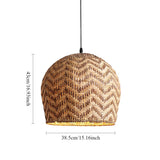 Lightsin Elegant Woven Rattan Pendant Light with Wave Details Lightsin UK 