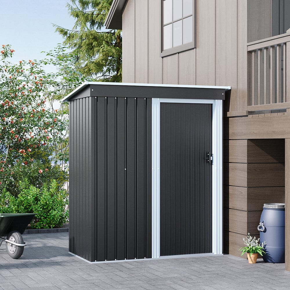 5 x 3 FT Outdoor Metal Storage Shed with Lockable Door for Garden (Ver. 2) Living and Home 