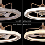 Lightsin Reversible 3-Blades Metal Ceiling Fan with LED Light Lightsin UK 