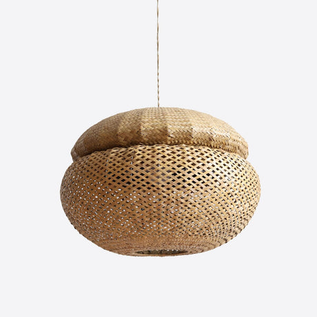 Lightsin Handwoven Natural Bulrush Pendant Light with Pot Lid-Inspired Design Lightsin UK 