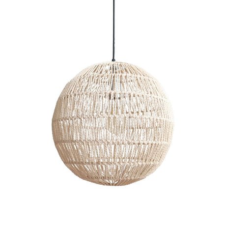 Lightsin Handwoven Cotton Rope and Iron Round Pendant Light for Cozy Spaces Lightsin UK 