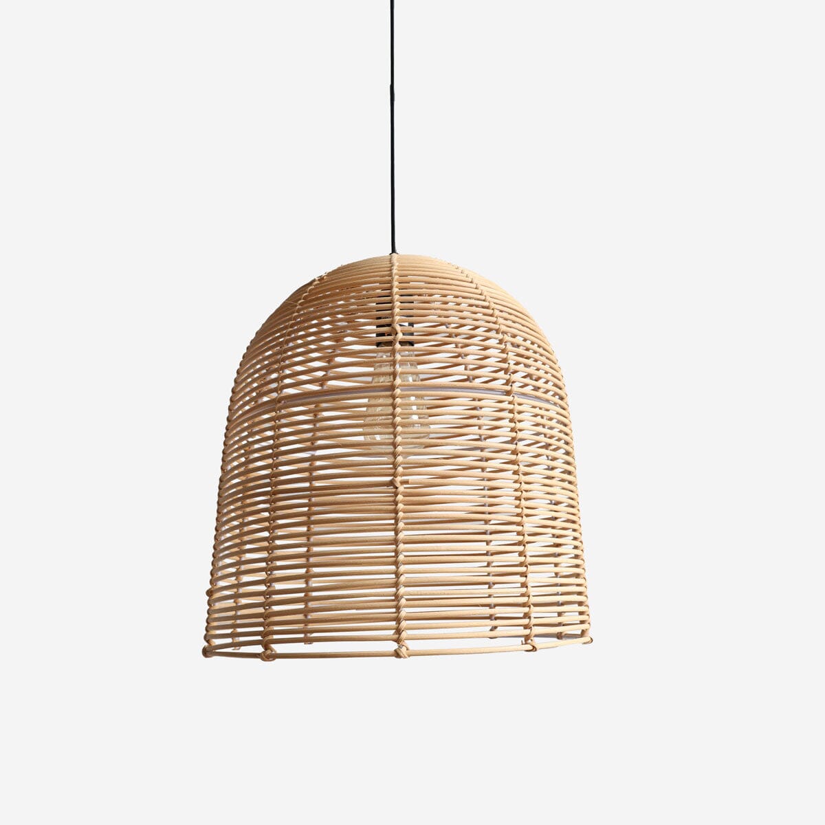 Lightsin Rustic Woven Rattan and Iron Dome Pendant Light for Cozy Spaces Lightsin UK 