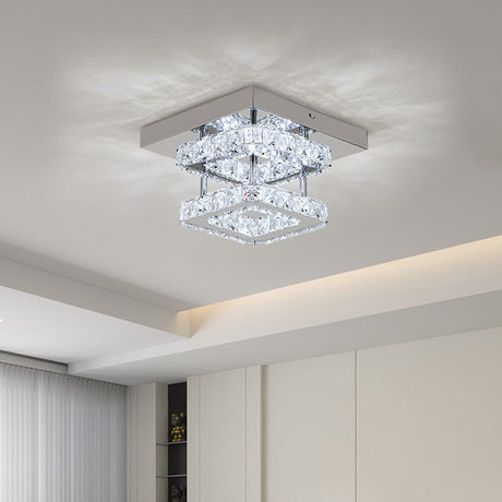 Double Tier Square Crystal Celling Light Living and Home 