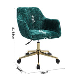 88cm Height Velvet Upholstered Home Office Swivel Task Chair with Flared Arms Home Office Chairs Living and Home 