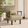 Grey/Khaki Upholstered Single Sleeper Chair Convertible Sofa Bed with Metal Legs Recliners Living and Home Khaki 