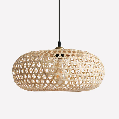 Lightsin Natural Bamboo Pendant Light with Handwoven Lampshades in Four Sizes Lightsin UK 