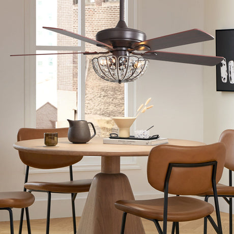 52-inch Coffee Ceiling Fan with Light and Remote Ceiling Fans Living and Home 