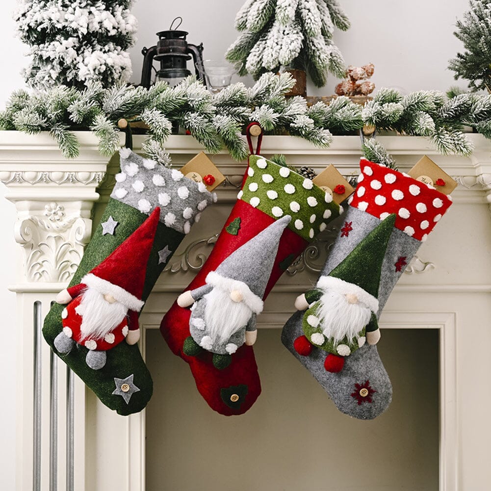 🎁 3pcs Christmas Decorations Forest Santa Plush Stockings (Discount) Living and Home 