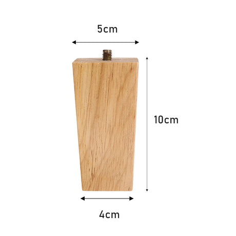 4 Pieces Square Wooden Furniture Legs Chair Sofa Feet Replacement Living and Home Wood Colour 