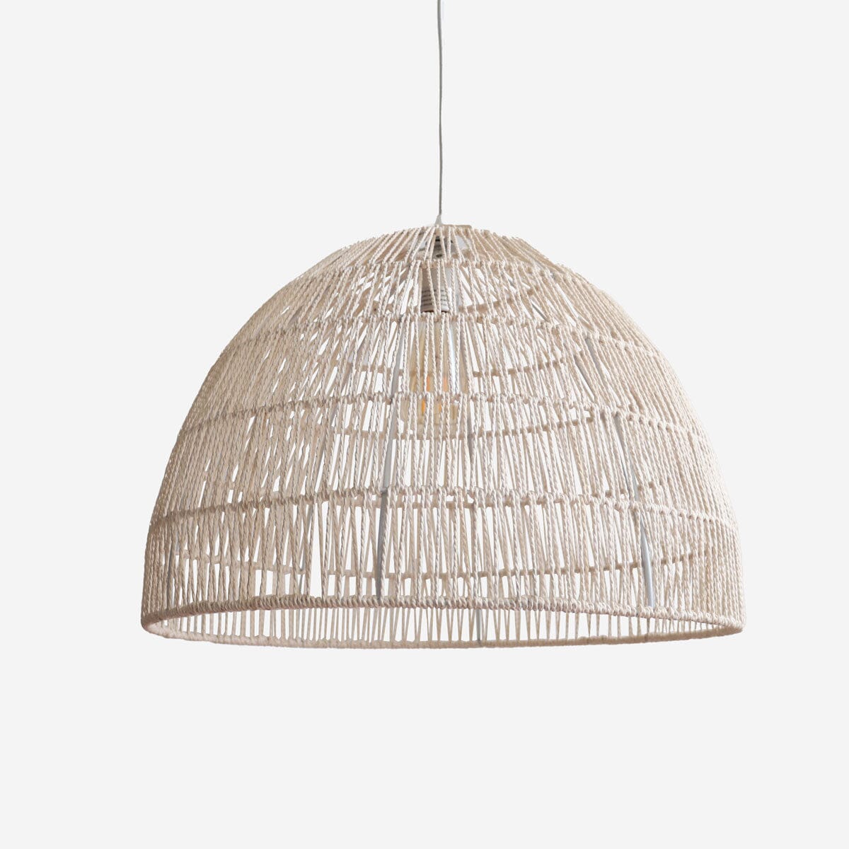 Lightsin Handwoven Paper Rope Dome Pendant Light with Iron Frame Lightsin UK 