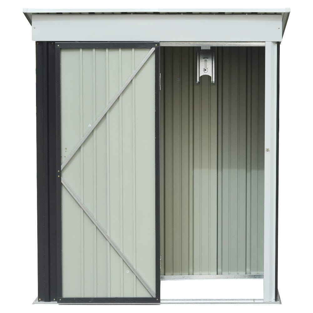 3X5 Metal Storage Shed with Rack Patio Garden Tool House Garden Sheds Living and Home 