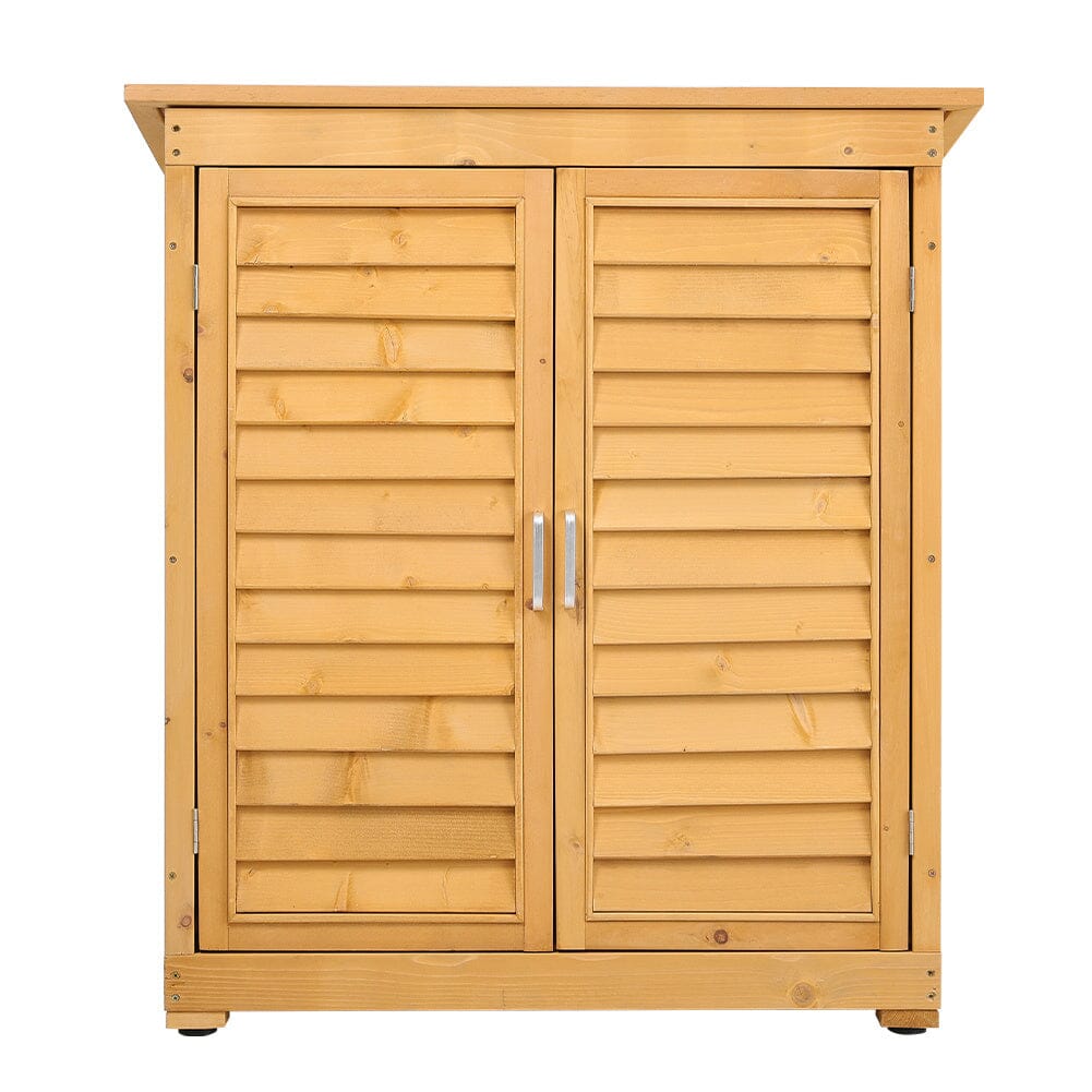 97cm H Outdoor Solid Wood Storage Cabinet Garden Tool Shed Garden Sheds Living and Home 