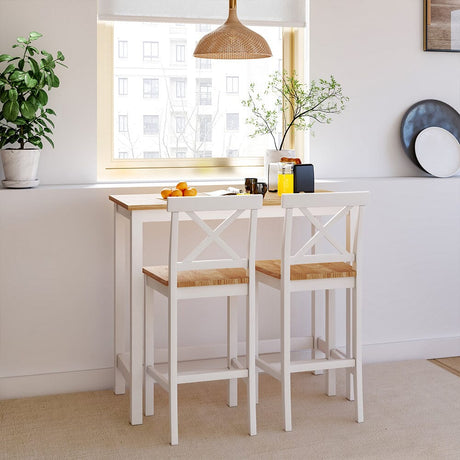 Rustic Wooden Bar Table and Stools Set Living and Home 