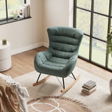 96cm Height Cyan Nordic Wooden Rocking Chair for Living Room Bedroom Rocking Chairs Living and Home 