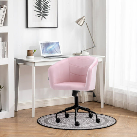 Pink Velvet Swivel Office Task Chair Living and Home 