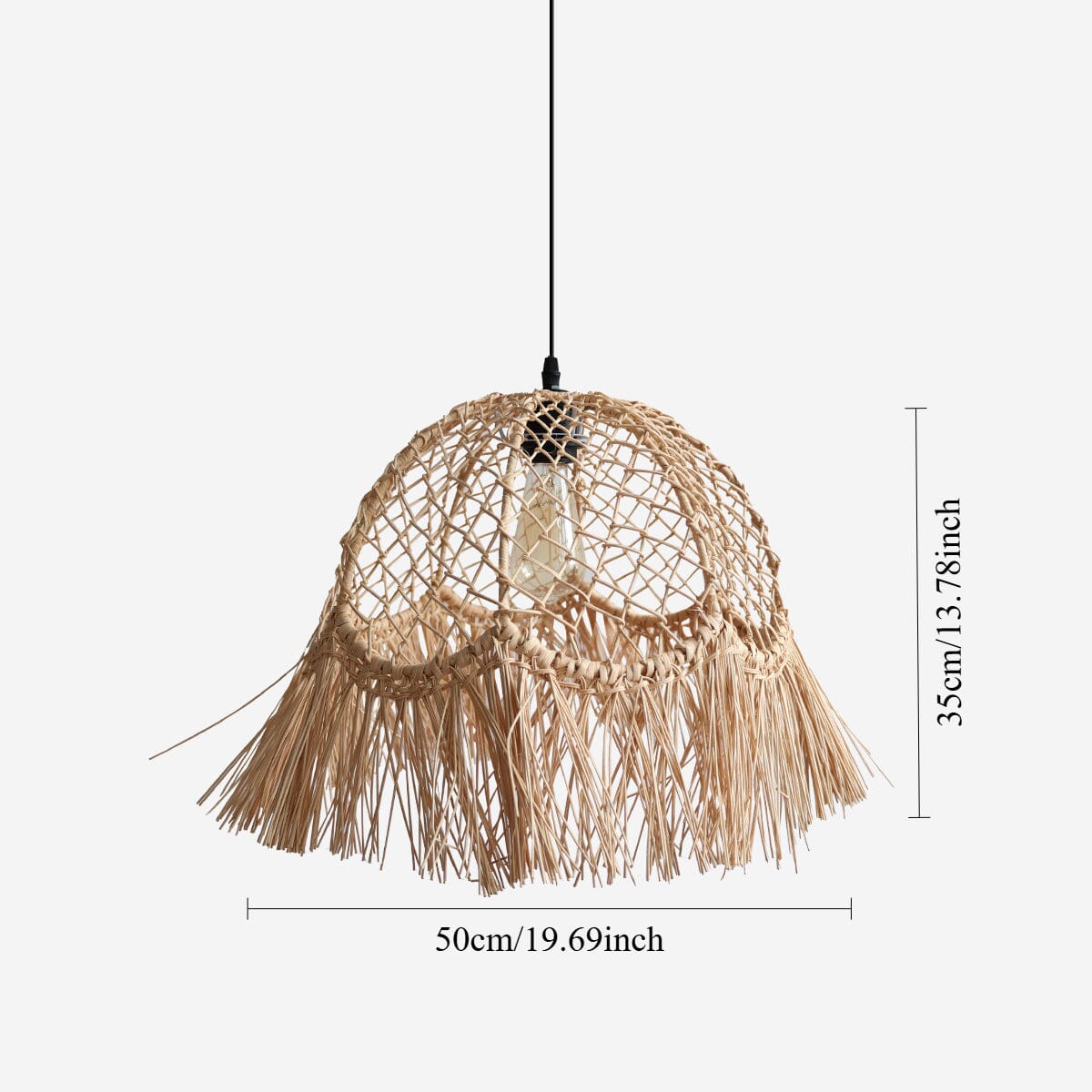 Lightsin Bohemian Woven Rattan Dome Pendant Light for Cozy Interiors Lightsin UK 