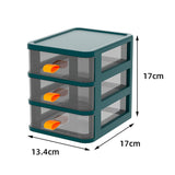 Transparent Stationery Cosmetic Storage Box Living and Home 13.4cm W x 17cm D x 17cm H Dark Green 