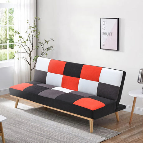 3-Seater Multicolour Checkered Sofa Bed Living and Home 