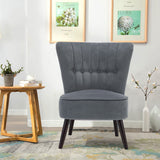 Modern Upholstered Velvet Chair with Oak Wood Legs Living and Home 