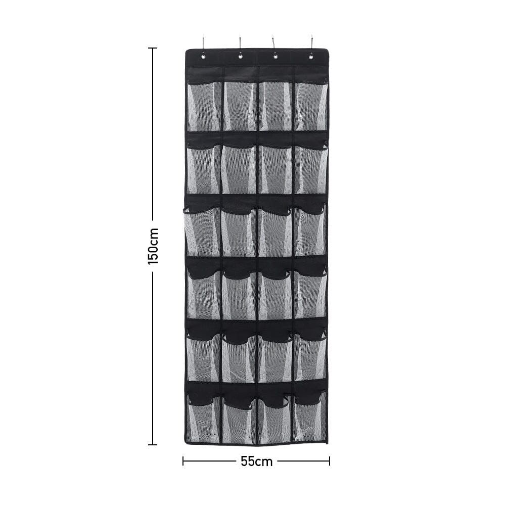 24 Pocket Fabric Door Hanging Storage Bag with Hooks Shelves & Racks Living and Home 