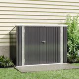 6/7ft Lockable Steel Garden Metal Junk/Bike Storage Shed Green/Black/Grey Bike & Bin Sheds Living and Home 