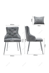 Grey Velvet Tufted Dining Chair with Cushion Living and Home 