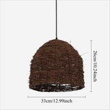 Lightsin Rustic Woven Rattan Dome Pendant Light for Cozy Interiors Lightsin UK 