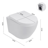 35cm W White Bathroom Wall Mounted Elongated Toilet Toilet Living and Home 