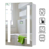 60cm Height Modern LED Illuminated Bathroom Mirror Cabinet with Socket Bathroom Mirror Cabinets Living and Home 