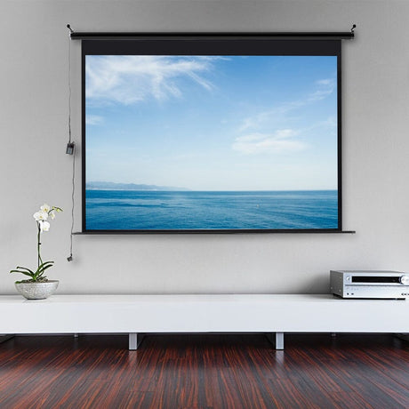 Motorized Electric Projector Screen with Remote Control Projector Screens Living and Home 