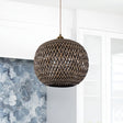 Lightsin Modern Black and Natural Bamboo Handwoven Pendant Light Lightsin UK 