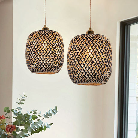 Lightsin Geometric Black Bamboo Pendant Light Lightsin UK 