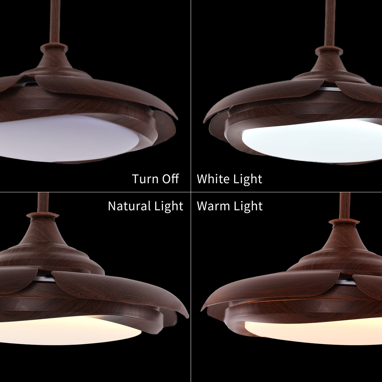 Lightsin Ceiling Fan with Light Copper Halo and Sleek Acrylic Design Lightsin UK 