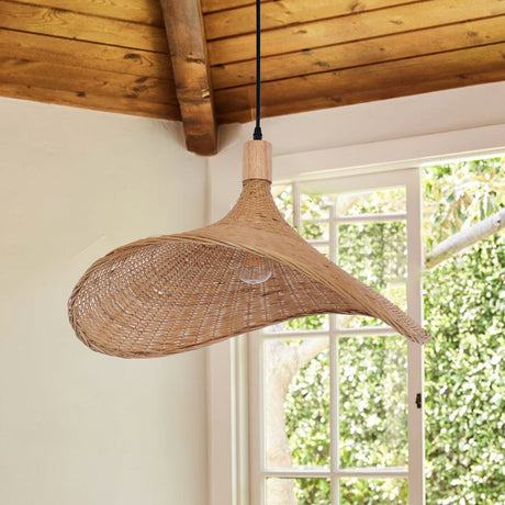 Lightsin Handwoven Bamboo Shade Pendant Light for Cozy Interiors Lightsin UK In Stock 