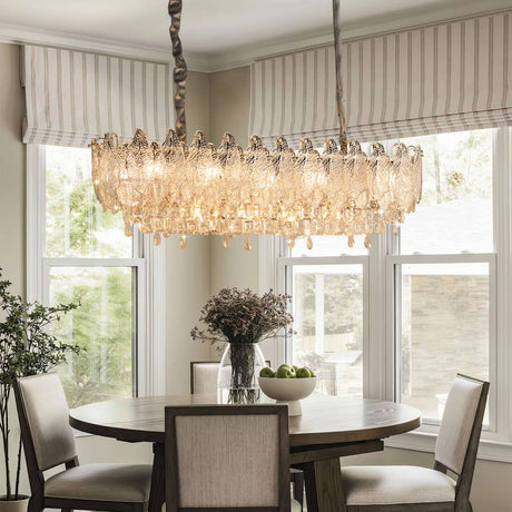 Lightsin Champagne Gold Crystal Leaf Chandelier Lightsin UK Elliptic In Stock 