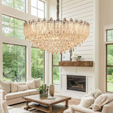 Lightsin Champagne Gold Crystal Leaf Chandelier Lightsin UK 