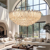 Lightsin Champagne Gold Crystal Leaf Chandelier Lightsin UK 