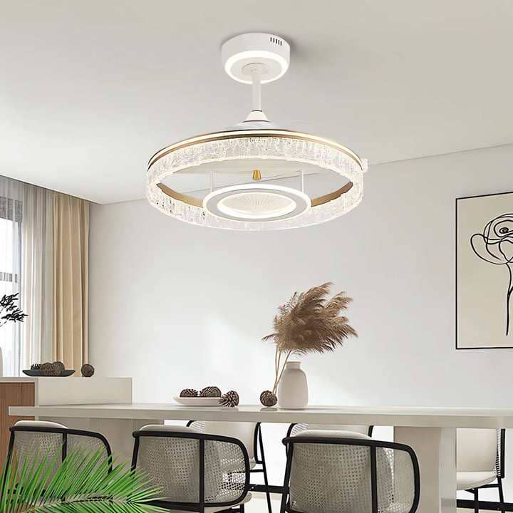 Lightsin Whisper-Quiet Reversible Acrylic and Metal Ceiling Fan Light Lightsin UK 