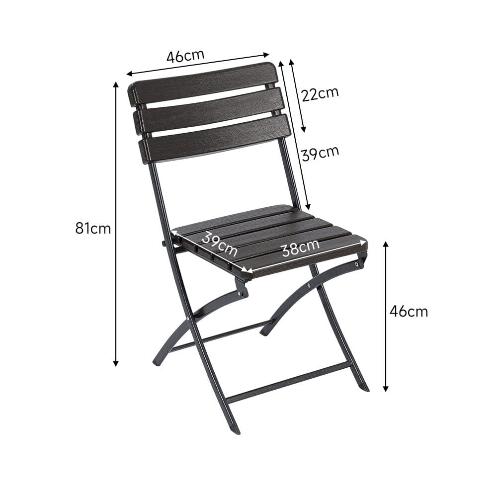 Set of 2 Outdoor Plastic Folding Chairs Garden Dining Sets Living and Home 