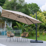 Light Grey 3 x 3 m Square Cantilever Parasol Outdoor Hanging Umbrella for Garden and Patio Parasols Living and Home 