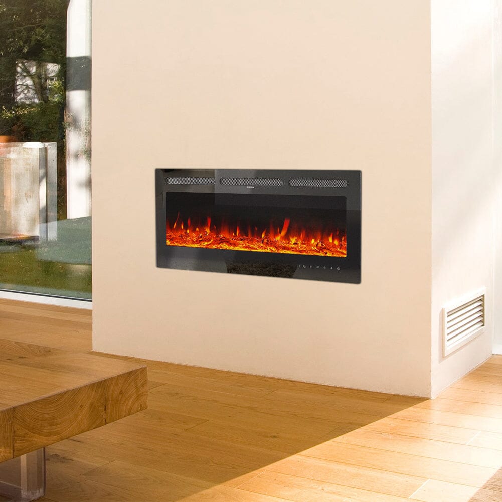 40 Inch Inset Fireplaces 5120 BTU Wall-Mounted Electric Fireplace 9 LE ...