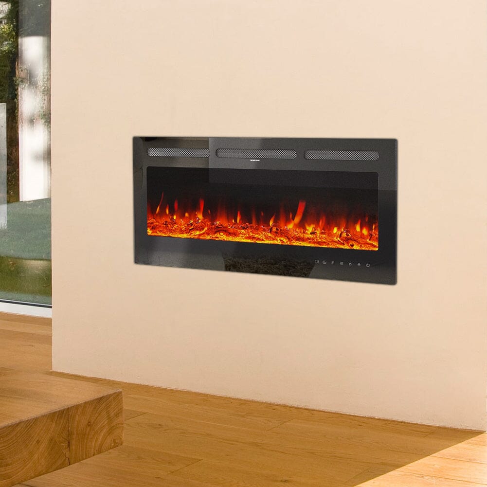 40 Inch Inset Fireplaces 5120 BTU Wall-Mounted Electric Fireplace 9 LE ...