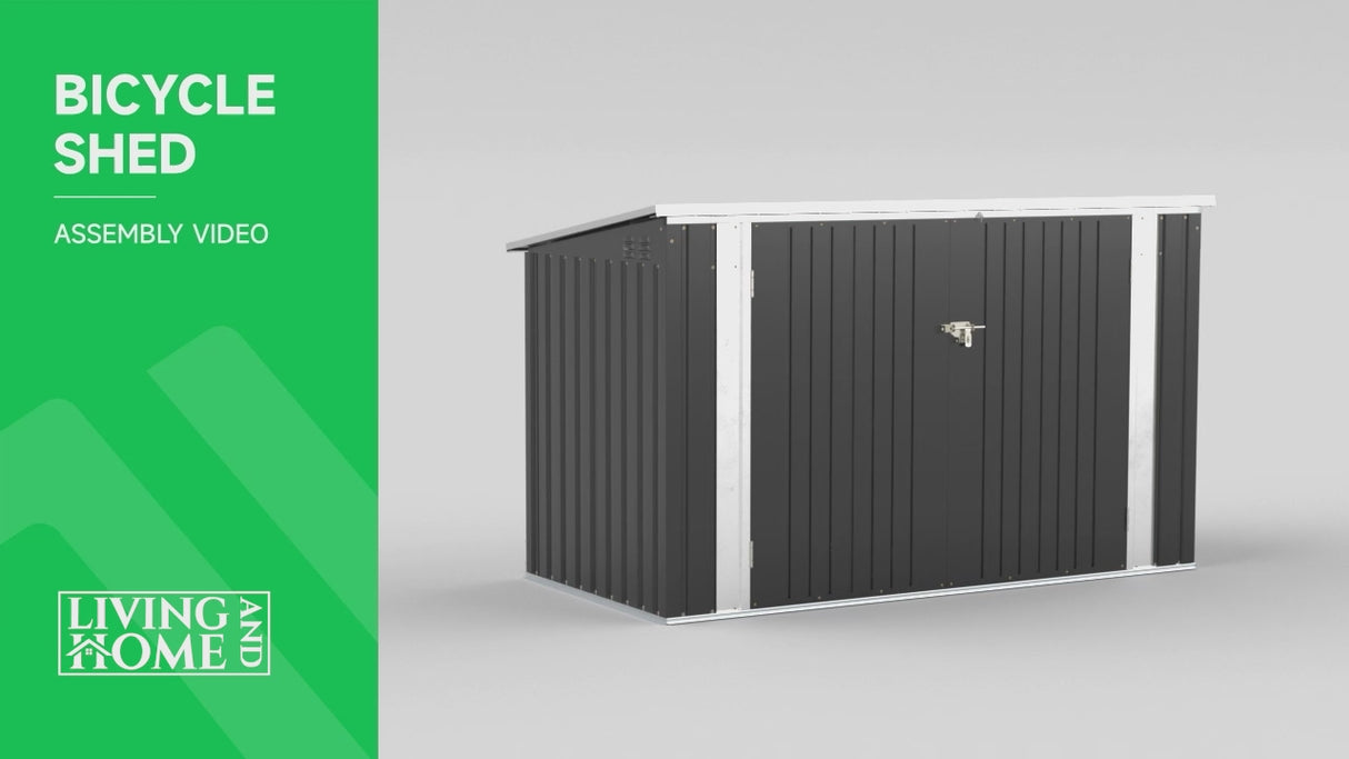 6/7ft Lockable Steel Garden Metal Junk/Bike Storage Shed Green/Black/Grey