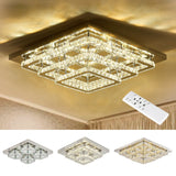 Modern Square Tiered Crystal Ceiling Light Ceiling Light Living and Home 