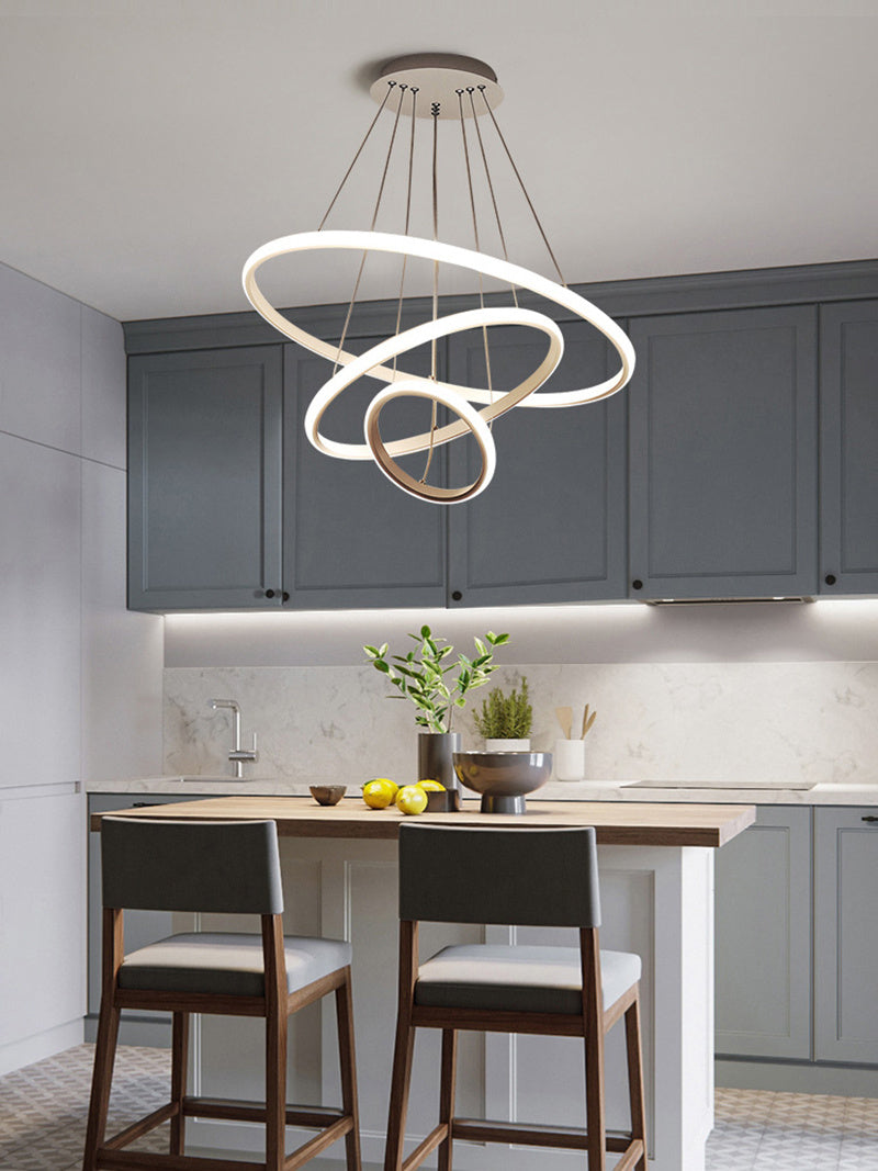 Modern LED Pendant with 3 Circle Rings - Dimmable Pendant Living and Home 