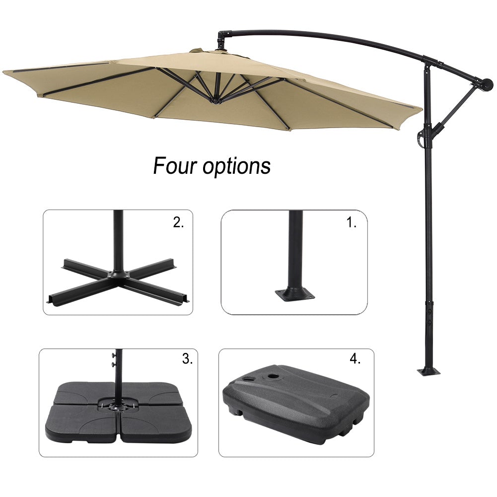 3M Taupe Sun Parasol Hanging Banana Umbrella Parasols Living and Home 